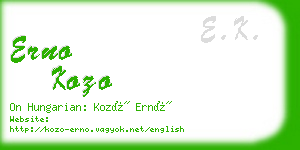 erno kozo business card